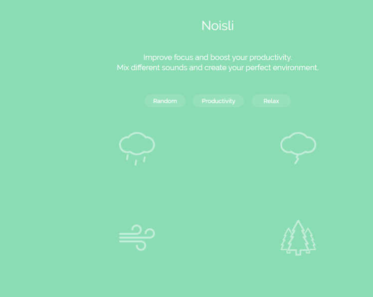 Capture d'écran site Noisli